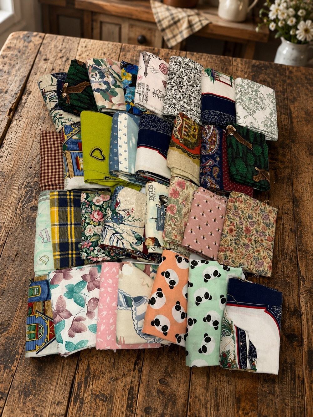 30 yards of vintage fabric various fibers